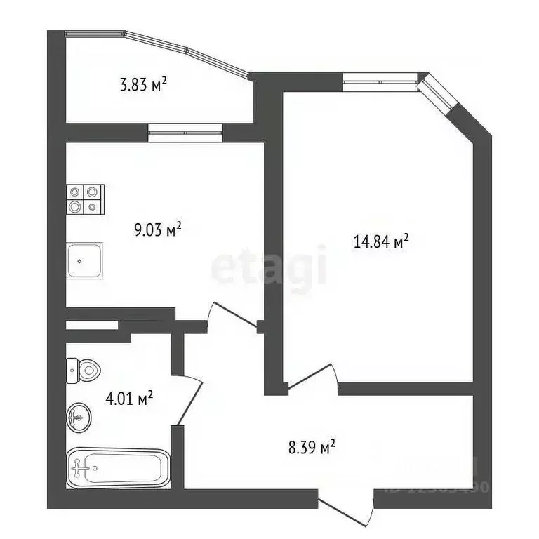 1-к кв. Воронежская область, Воронеж ул. Ломоносова, 114/22к1 (38.2 м) - Фото 1