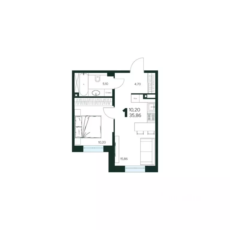 1-к кв. Московская область, Химки Сходня мкр, Первомайская ул., ... - Фото 1