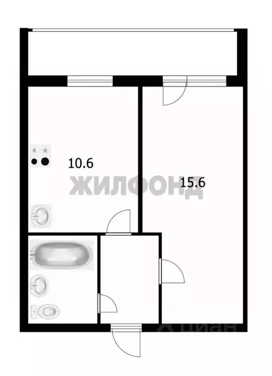 1-к кв. Томская область, Томск тракт Иркутский, 174/2 (33.4 м) - Фото 0