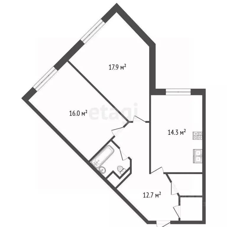 2-к кв. Санкт-Петербург просп. Королева, 65 (69.0 м) - Фото 1