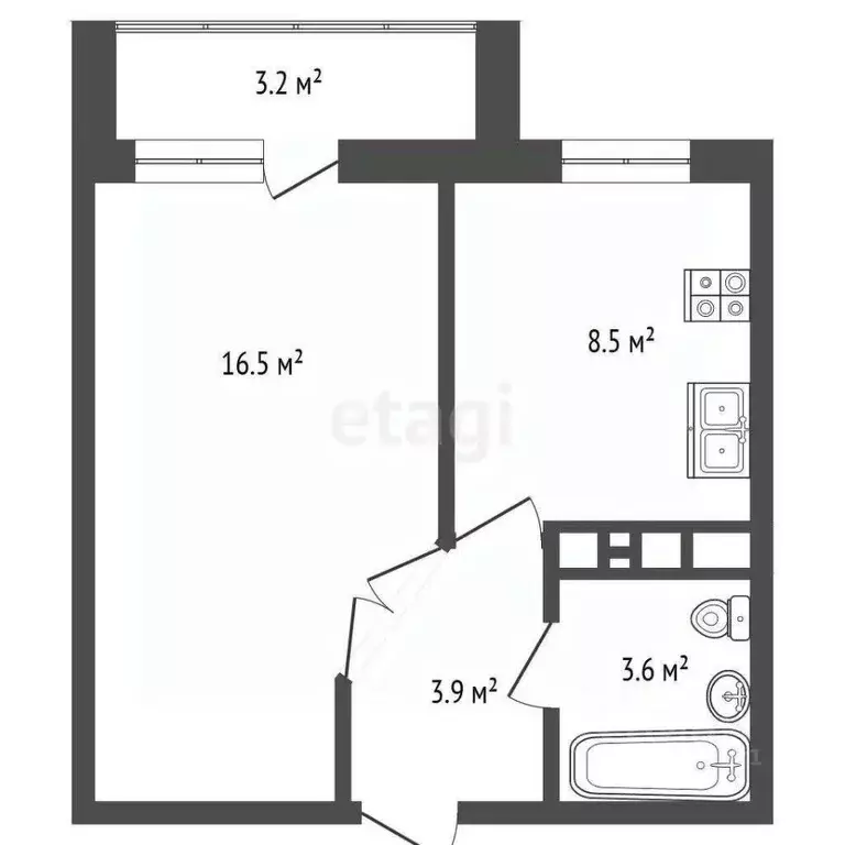 1-к кв. Удмуртия, Завьяловский район, с. Октябрьский ул. Полесская, 13 ... - Фото 2