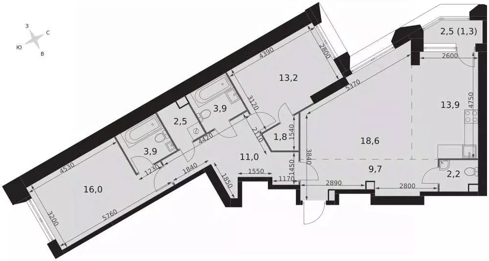 3-к кв. Москва ул. Академика Волгина, 2К1 (98.0 м) - Фото 1