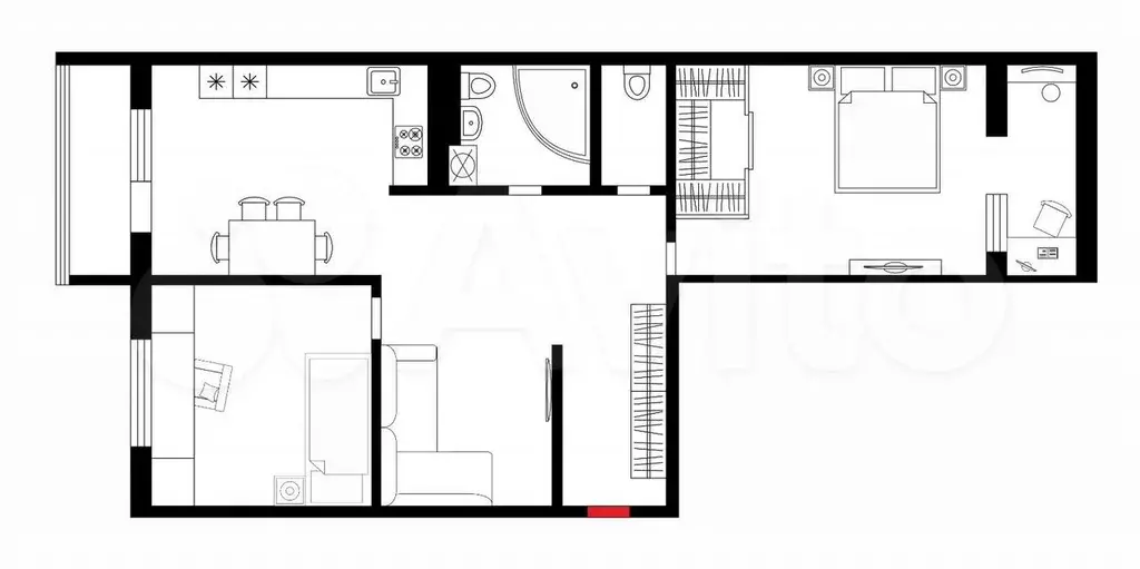 3-к. квартира, 90 м, 4/20 эт. - Фото 0