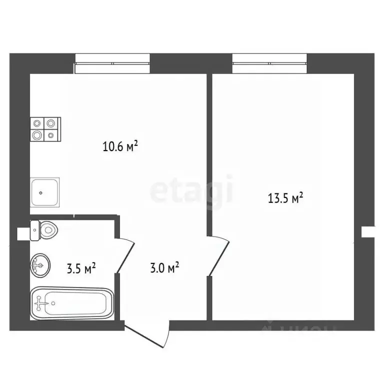 1-к кв. Калужская область, Калуга ул. Владимира Козлова, 7 (29.8 м) - Фото 2