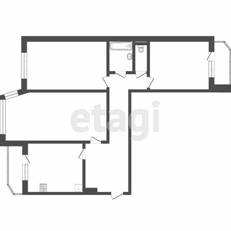 3-комнатная квартира: Тюмень, улица 50 лет Октября, 80 (97 м) - Фото 1