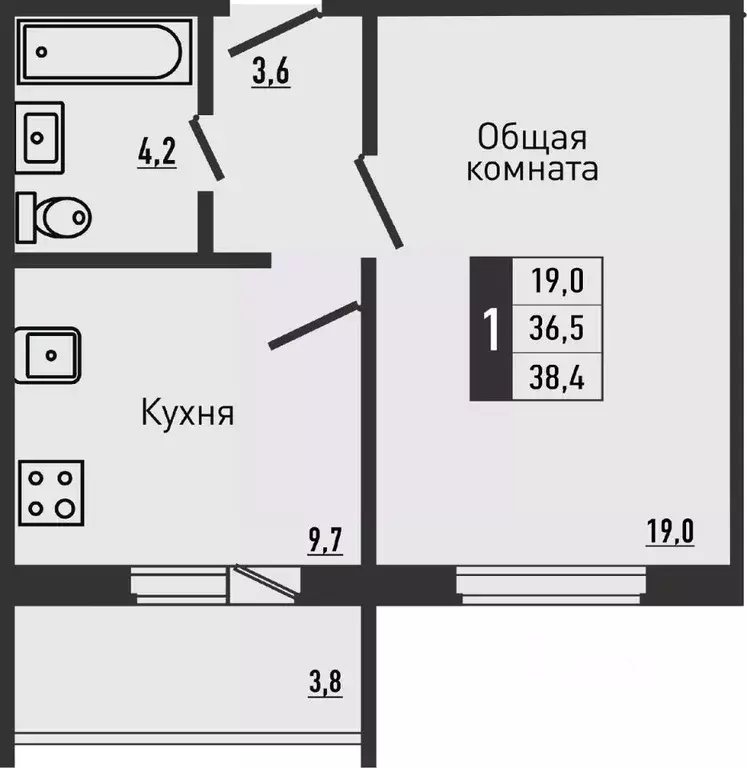 1-к кв. Орловская область, Орловский район, д. Жилина ул. Садовая, 2к2 ... - Фото 0