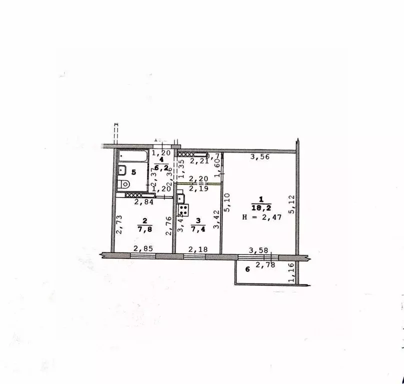 2-к кв. Свердловская область, Екатеринбург ул. Чкалова, 129 (42.7 м) - Фото 1