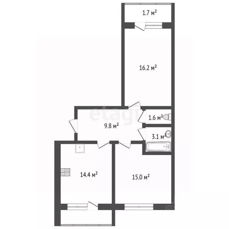 2-к кв. Мордовия, Саранск ул. Гагарина, 92 (61.4 м) - Фото 1