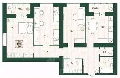 3-к кв. Самарская область, Волжский район, Смышляевка городское ... - Фото 0