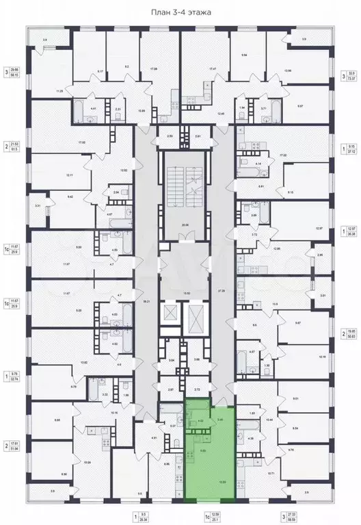 Квартира-студия, 25,1 м, 8/15 эт. - Фото 1