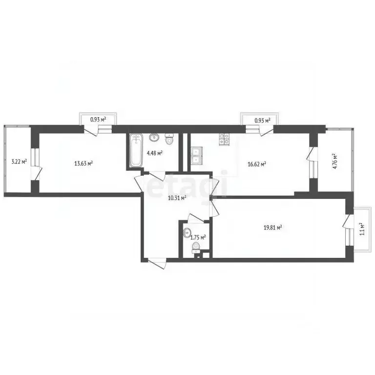 2-к кв. Крым, Симферопольский район, с. Мирное ул. Славы (71.48 м) - Фото 2