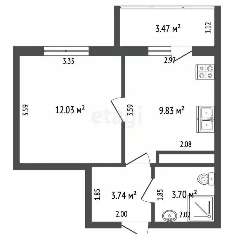 1-к кв. Костромская область, Кострома Беговая ул., 59 (29.1 м) - Фото 1