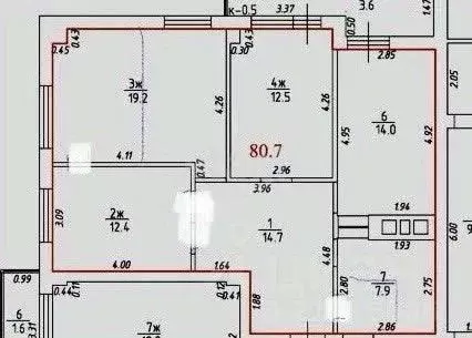 3-к кв. Калининградская область, Калининград Флотская ул., 4 (80.7 м) - Фото 2