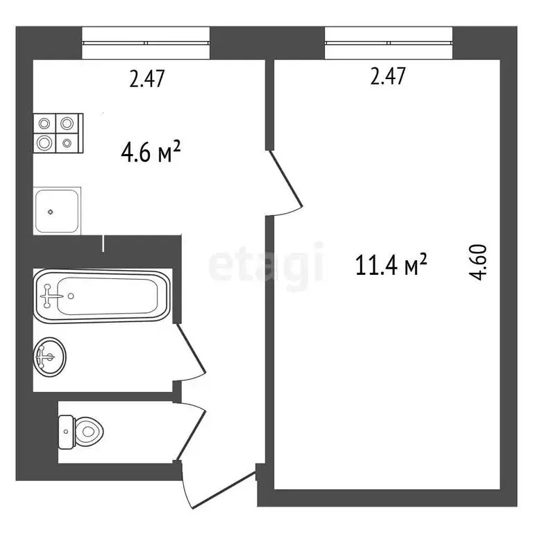 1-комнатная квартира: Томск, проспект Фрунзе, 123 (21.1 м) - Фото 1