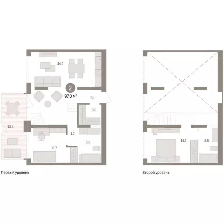 2-комнатная квартира: Тюмень, ЖК Дом у Озера (97 м) - Фото 1