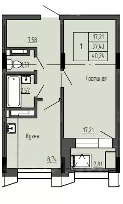 1-к кв. Саха (Якутия), Якутск ул. Чкалова, 39А (40.24 м) - Фото 0