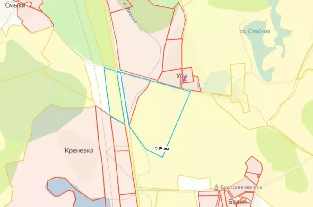 Участок в Псковская область, Пушкиногорье городское поселение, д. Усы  ... - Фото 1