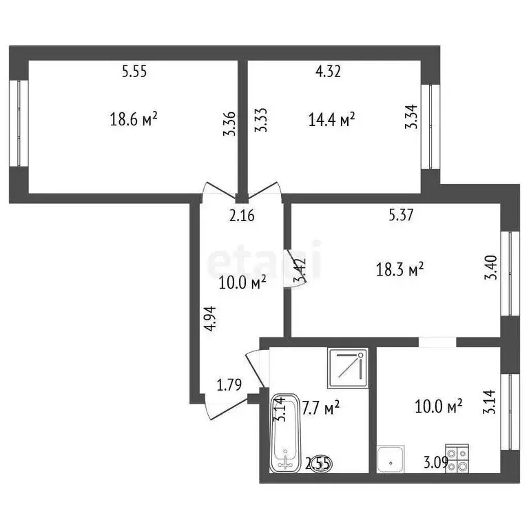 3-комнатная квартира: Москва, 13-я Парковая улица, 28к2 (79 м) - Фото 0