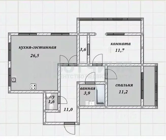 3-к кв. Нижегородская область, Арзамас ул. 50 лет ВЛКСМ, 38 (70.5 м) - Фото 1