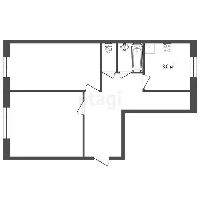 2-комнатная квартира: Томск, посёлок Степановка, Калужская улица, 17/2 ... - Фото 1