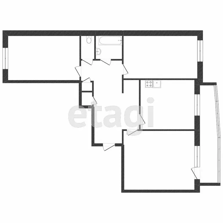 3-комнатная квартира: Улан-Удэ, микрорайон Аэропорт, 30 (70 м) - Фото 0