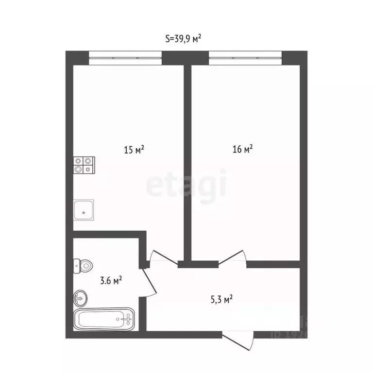 1-к кв. Краснодарский край, Новороссийск ул. Хворостянского, 21 (39.9 ... - Фото 1