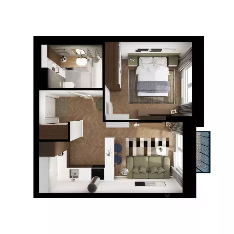 1-к кв. Московская область, Ленинский городской округ, Боброво пгт ... - Фото 2