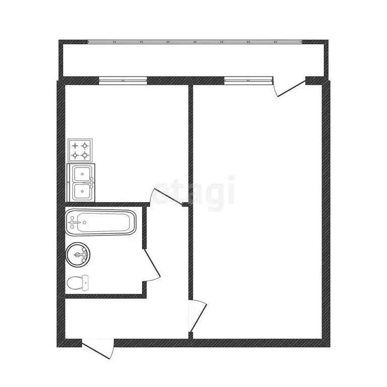 1-комнатная квартира: Иркутск, улица Лопатина, 22 (38 м) - Фото 2