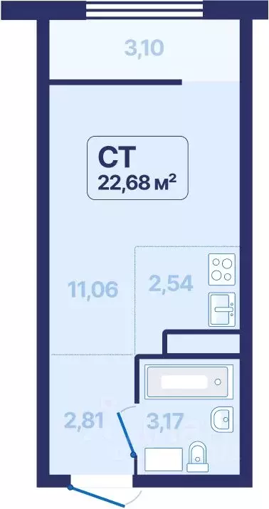Студия Свердловская область, Екатеринбург просп. Космонавтов, 9 (22.68 ... - Фото 1