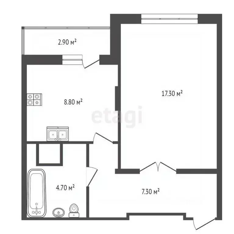 1-к кв. Ярославская область, Ярославль ул. Брагинская, 18к3 (30.0 м) - Фото 1