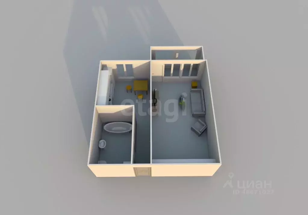 1-к кв. Сахалинская область, Южно-Сахалинск Фабричная ул., 18 (22.0 м) - Фото 2