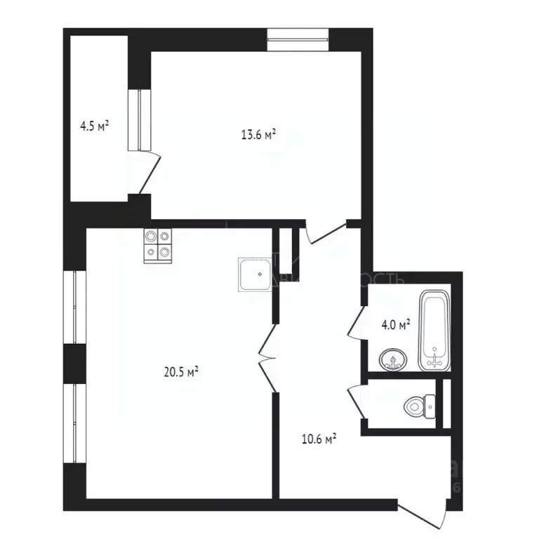 1-к кв. Тюменская область, Тюмень ул. Николая Федорова, 17к3 (49.8 м) - Фото 1