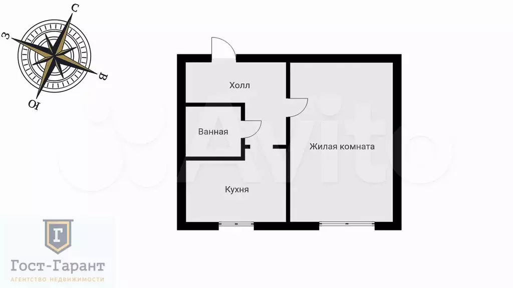 1-к. квартира, 38 м, 1/1 эт. - Фото 0