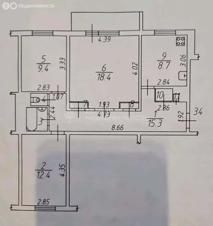 3-комнатная квартира: деревня Новоселицы, Армейская улица, 102 (68.9 ... - Фото 1