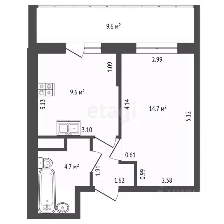 1-к кв. Санкт-Петербург ул. Плесецкая, 10 (31.4 м) - Фото 2