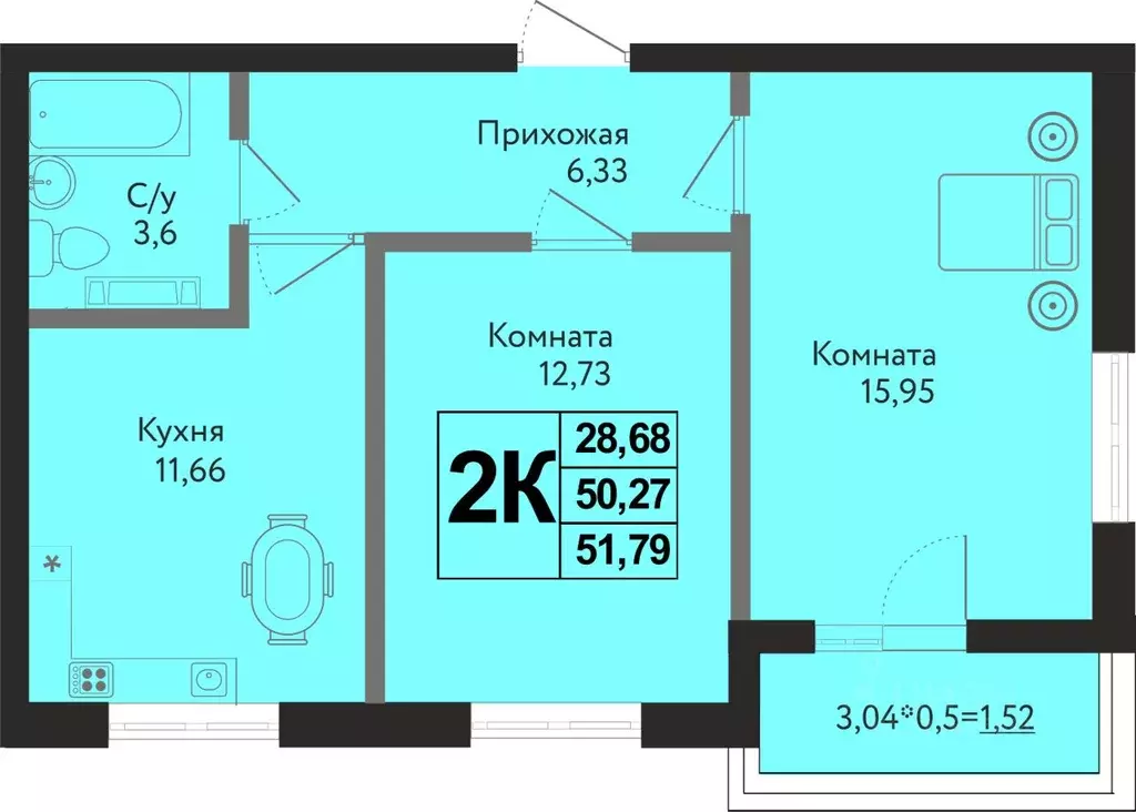 2-к кв. Краснодарский край, Краснодар ул. Имени Владимира ... - Фото 0