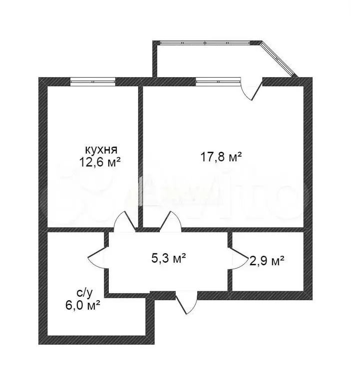 1-к. квартира, 44,5 м, 7/9 эт. - Фото 0