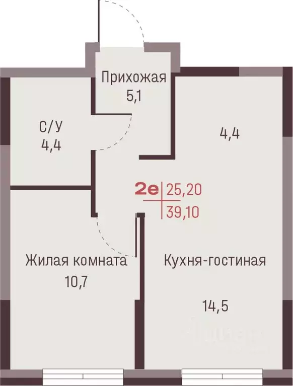 2-к кв. Свердловская область, Екатеринбург Академический мкр, 19-й ... - Фото 2