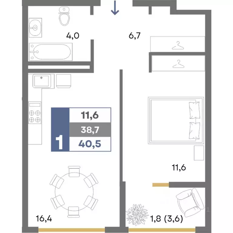 1-к кв. Крым, Симферопольский район, Мирновское с/пос, с. Белоглинка ... - Фото 1