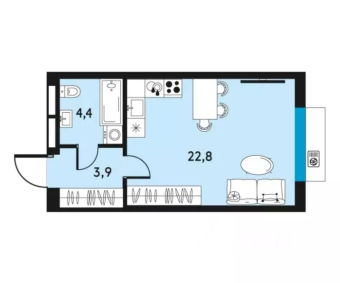 1-к кв. Пермский край, Пермь ул. Пушкина, 91 (31.1 м) - Фото 0