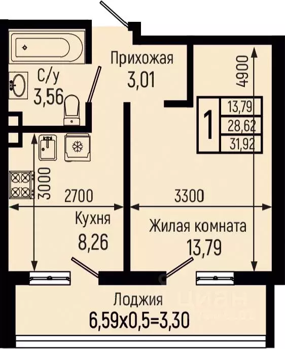 1-к кв. Краснодарский край, Туапсинский муниципальный округ, с. Небуг ... - Фото 1