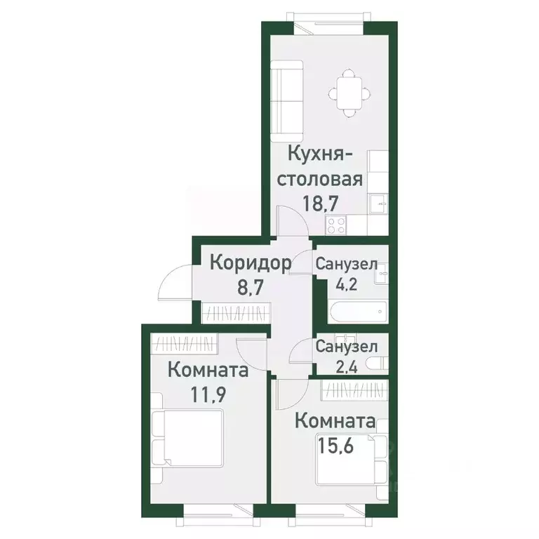 2-к кв. Челябинская область, Челябинский городской округ, пос. ... - Фото 0