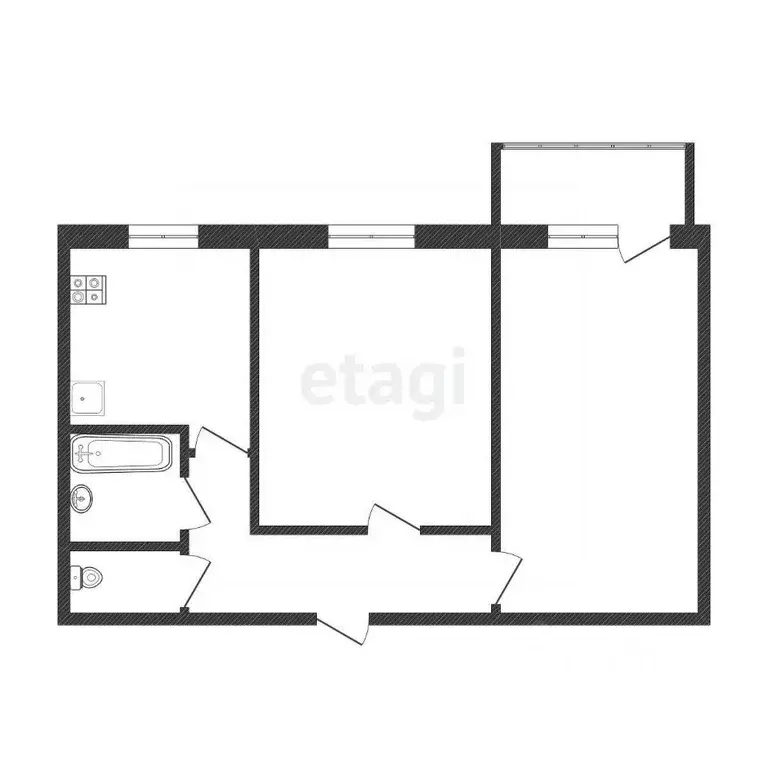 2-к кв. Белгородская область, Белгород ул. Есенина, 12 (50.2 м) - Фото 1