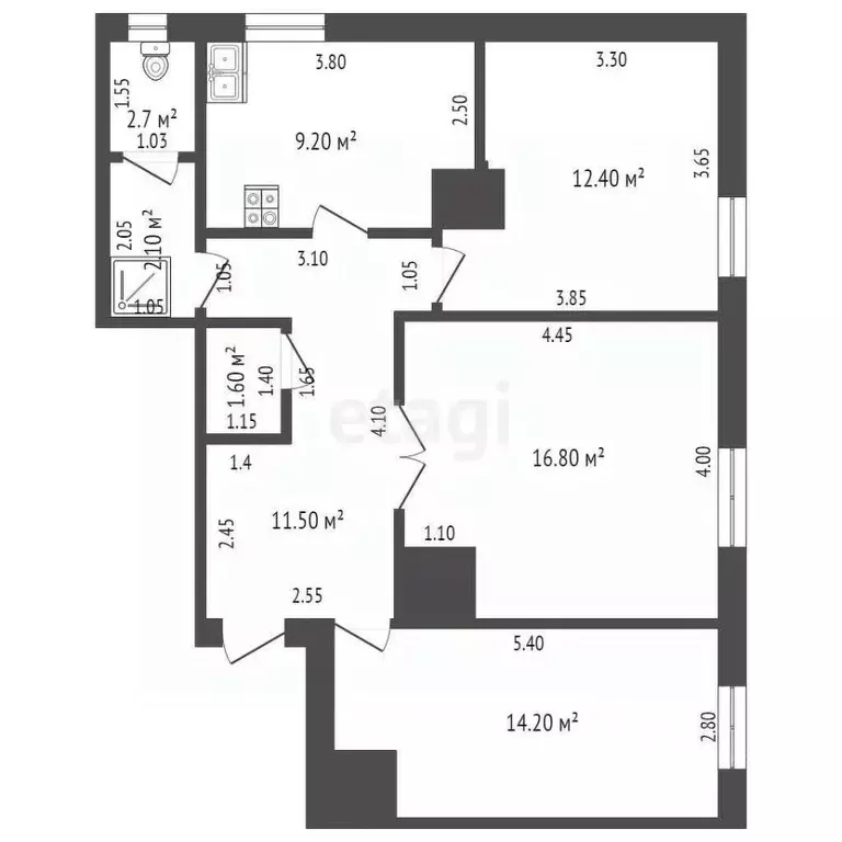 3-к кв. Псковская область, Остров ул. Шумейко, 2/304 (70.5 м) - Фото 1