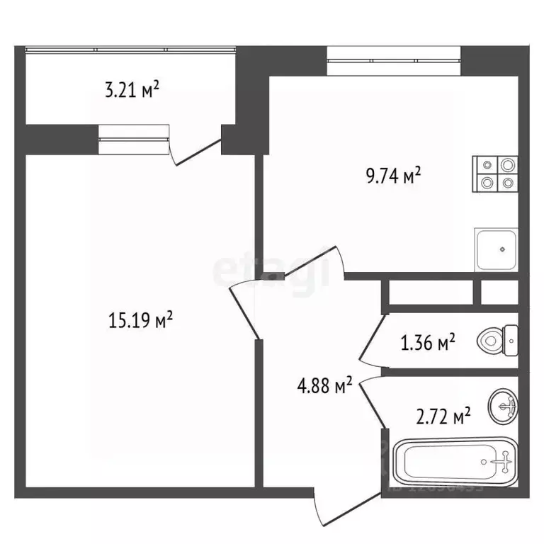 1-к кв. Московская область, Красногорск Опалиха мкр, ул. Геологов, 17 ... - Фото 2