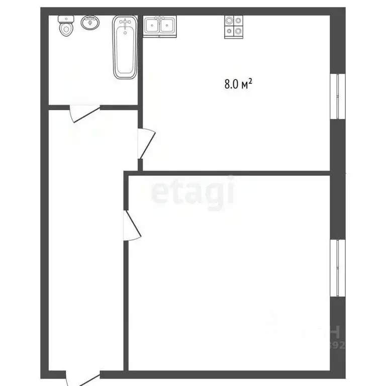 1-к кв. Вологодская область, Усть-Кубинский муниципальный округ, пос. ... - Фото 2