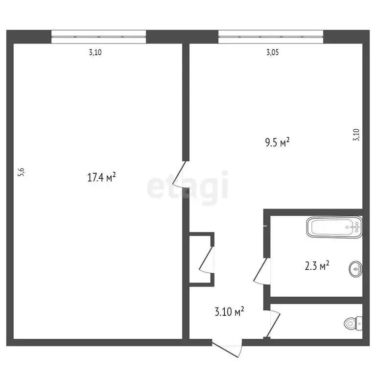 1-комнатная квартира: Мыски, Олимпийская улица, 9 (34 м) - Фото 0