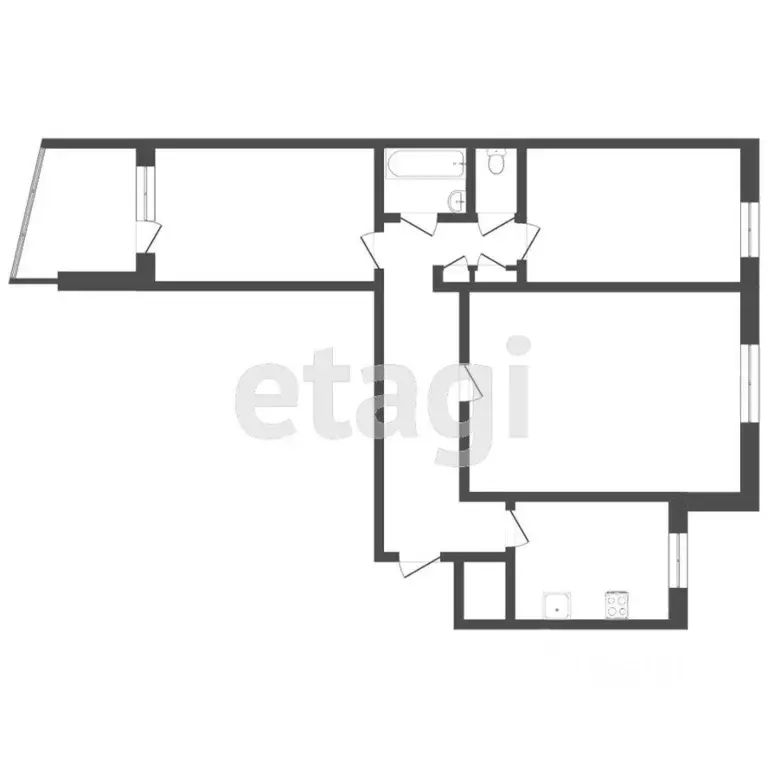 3-к кв. Тюменская область, Тюмень Заречный проезд, 31 (66.2 м) - Фото 2