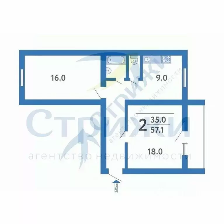 2-к кв. Челябинская область, Челябинск Якутская ул., 9 (60.0 м) - Фото 1