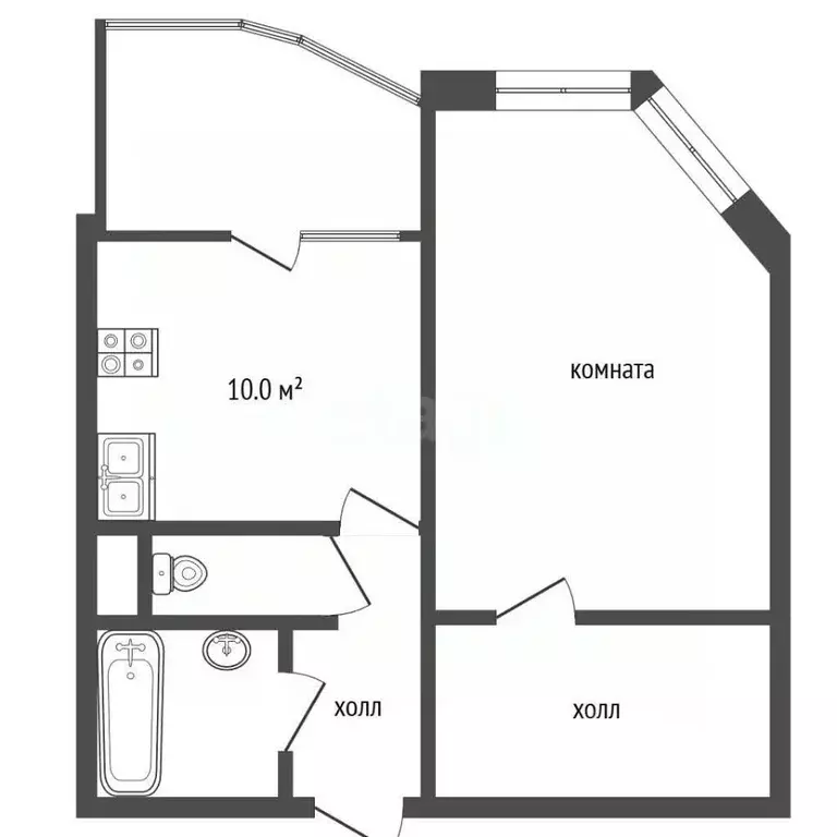 1-к кв. Московская область, Люберцы ул. Преображенская, 9 (41.5 м) - Фото 2